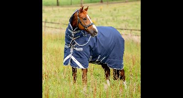 Horseware Rhino Plus Turnout 100g 75/6'3" - Marineblauw/Titaniumgrijs & Klassiek Blauw
