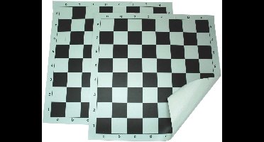HOT Games schaakbord vinyl rolbaar 45 mm zwart-wit 47 cm speelgoed.