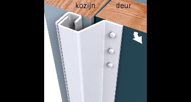 SecuStrip Plus buitendraaiend 2300mm wit Ral9010 (0-6mm)