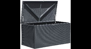 Lifetime® Kunststof Kussenbox staal 509 Ltr - 132x70x67cm - Antraciet