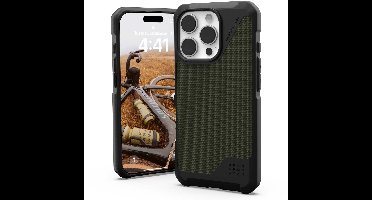 Urban Armor Gear Metropolis LT Hoesje Geschikt voor Apple iPhone 16 Pro | Compatibel met MagSafe | Back Cover | Kevlar Olive