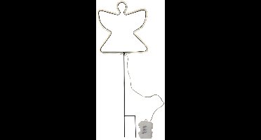 Star Trading buitenlantaarn 'Neonangel' met engel, op batterijen, timer, wit licht, H 65cm