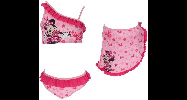 Minnie Mouse Bikini met Sarong Bikini - Maat 134/140 - Roze - Meisjes