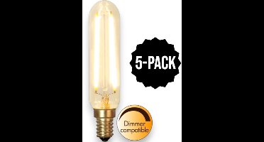 5-Pack | Staaflamp - E14 - 2.5W - Super Warm Wit <2200K - Dimbaar - Filament - Helder