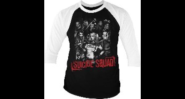DC Comics Suicide Squad Raglan top -2XL- Suicide Squad Zwart/Wit