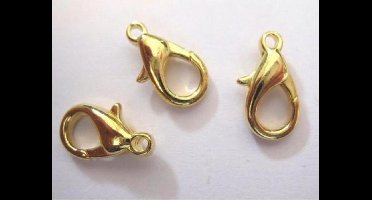 Karabiner goudkleur 15 millimeter 3 Stuks