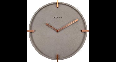 NeXtime - Stille Wandklok - 32 cm - Concrete - Grijs- 'Mohawk Wall'