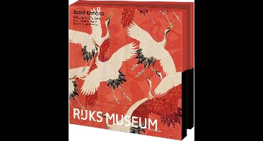 Kaartenmapje - Woman haori with Red and White Cranes - Collection Rijksmuseum