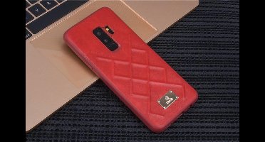 UNIQ Accessory Galaxy S9 Plus Kunstleer Hard Case Back cover - Rood (G965)- 8719273285299