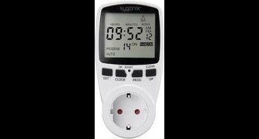 Sygonix 1625525 Stopcontact-schakelklok Digitaal Weekprogramma 3680 W Timer-functie, START/STOP functie, Toevalsfunctie