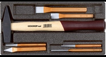 Gedore RED R22150019 7-delige Hamer- en beitelset