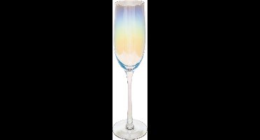 Secret de gourmet Iriserende champagne glazen set van 6 - 21 cl - Fantasie - Regenboogkleurig