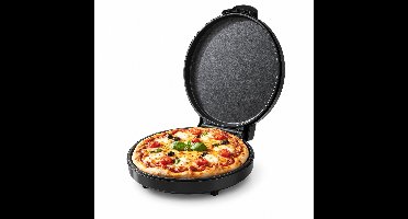 Pizza maker - 1400W - zwart - pizzaoven - pizzarette - Regelbare thermosstaat - PFAS-vrij - bakplaat 32cm