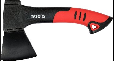 YATO YT-80070 Compacte Handbijl - 500g - Gesmeed & Gehard Staal (47-55 HRC) - DIN 7287 - Met Stalen Beschermring & Nylon Steel 230 mm - Voor Timmerwerk, Tuin & Outdoor