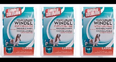 Wasbare Hondenluier Large 45-68 cm Simple Solution - Absorberend, Lichtgewicht - 3 stuks - Multipack