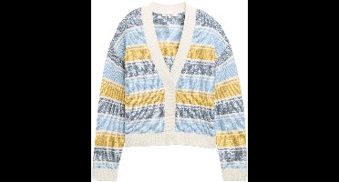 Tom Tailor Denim - Relaxed vest met gestreept patroon - Maat XL - blue yellow stripe