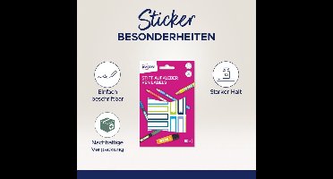 AVERY Zweckform pen-etiketten, 10×50 mm, roze/lavendel randen, 30 stuks