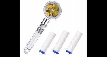 Douchekop met filter en turboventilator, 360°, 3 extra filters