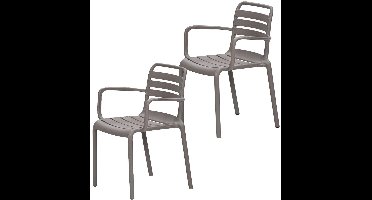 Garden Impressions Moos tuinstoel taupe - 2 stuks
