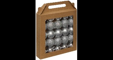Lot de 25 boules de Noël Jokli argentées D. 60 mm
