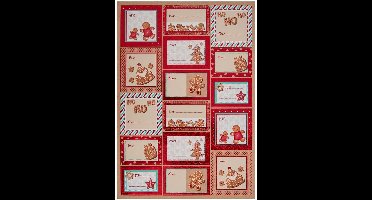 Set van 32 kerstcadeaulabels met kruidenmotief