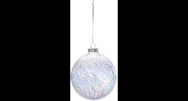 Boule De Noël Verre 100 mm Irise Craquelé