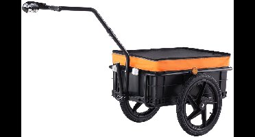 G&G fietskar - Fietskarren - Bagagedrager fiets - 40 liter - Staal - Aanhanger - Zadelpen koppeling - Afdekhoes - Zwart - Oranje