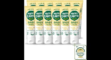 12 x Happy Earth – Nourishing Cream – 100% Natuurlijk Baby & Kids – 75 ml - Wasstrips - 100% Natuurlijke Crème - Babyhuid Verzorging - Gevoelige Huid Verzorging - Droge Huid Verzorging - Sheaboter Crème