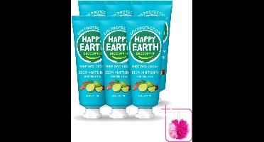 6 x Happy Earth – Deodorant Cream – 100% Natuurlijk Cedar Lime – 40 ml - Bulkverpakking - Natuurlijke deodorant - Douchemop - Deodorant crème