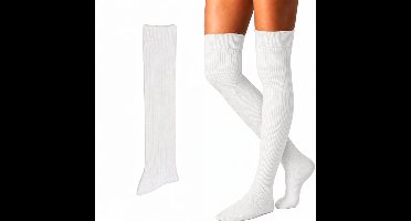 green-goose Cashmere Kniekousen - Hoge Kwaliteit Warme Thermossokken - Wit - Elegante Kasjmier Sokken Dames - Maat 35-38