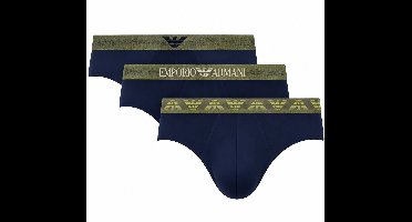 Armani slips 3-pack shiny waistband blauw