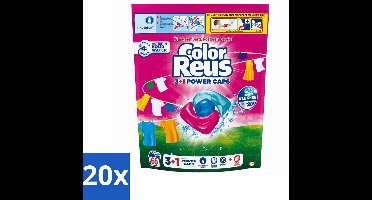 20 x Color Reus - 3+1 Power Caps - Gekleurde Was - 65 Wasbeurten - Voordeelverpakking - 20 stuks