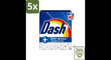 5 x Dash – Waspoeder – Witter Dan Wit – 2,2 kg - Wasstrips - Witte Was - Waspoeder - Wasmiddel - Schone Was - Helder Was