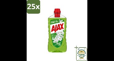 25 x Ajax - Allesreiniger - Fête des Fleurs - Lentebloem - Met Essentiële Oliën - 1 L - Wasstrips - Allesreiniger - Reinigingskracht - Frisheid - Natuurlijke Geur - Essentiële Oliën