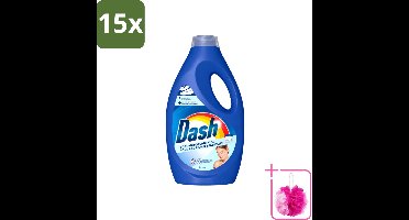 15 x Dash Sensitive - Vloeibaar Wasmiddel - Voor Gevoelige Huid - Witte en Gekleurde Was - 26 Wasbeurten - Bulkverpakking - Gevoelige huid - Douchemop - Wasmiddel