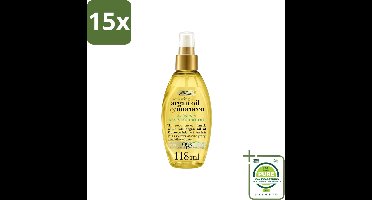 15 x OGX - Argan Oil of Morocco - Haarolie - Gewichtloos - Reviving Dry Oil - 118 ml - Grootverpakking - Vaatwasstrips - Haarolie - Arganolie - Droog Haar - Glans - Gezond Haar