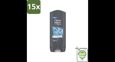 15 x Dove - Douchegel - Men+ Care Clean Comfort - Comfort en verzorging - 400 ml - Grootverpakking - Vaatwasstrips - Douchegel - Mannelijke Geur - Verfrissend - Energie - Reiniging