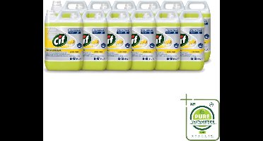 12 x Cif - Allesreiniger - Citroenfris - 5 l - Grootverpakking - Vaatwasstrips - Allesreiniger - Waterbestendig Oppervlak - Vuiloplossend - Reiniging - Vloer