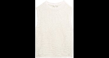 Tom Tailor - Trui met geperforeerd patroon - Maat XL - Whisper White