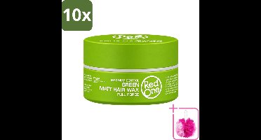 10 x Red One - Haarwax - Groen - Matte Hair Wax - Full Force - 150 ml - Bulkverpakking - Haarwax - Douchemop - Haartypen