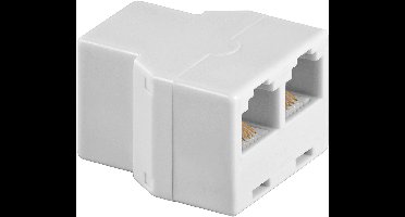 Goobay ISDN telefoonsplitter met RJ12-bus naar 2 RJ12/RJ225-bussen, wit