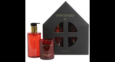 Countryfield - Elegance - Gift box - hand wash & kaars - rood - geschenkset vrouwen