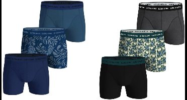 Bjorn Borg - 6 Pack - Boxershort Heren - Zwart - Grijs - Blauw - Bordeaux - Maat L