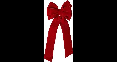Benza - Strikpiek voor kerstboom – rood met lange linten – 30 × 72 cm