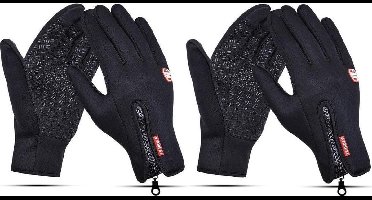 FEDEC Touchscreen Handschoenen - Waterdicht - Winddicht - Fleece - Zwart - 2 Paar - Maat XL