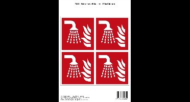 Pictogram sticker F011 - Waternevelblusser - 100x100mm - 4 stickers op 1 vel