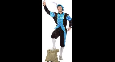 Budget Piet kostuum zwart/aqua voor volwassenen
