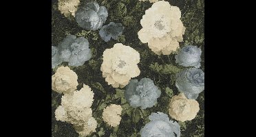 GROTE BLOEMEN BEHANG | Botanisch - blauw groen beige - A.S. Création History of Art