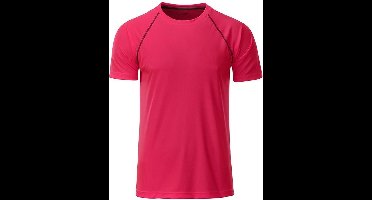 James and Nicholson - Heren Sportshirt (Roze/Zwart)