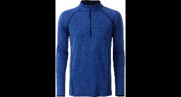 James and Nicholson Heren Sport Top met lange mouwen (Blauw gemêleerd/normaal)